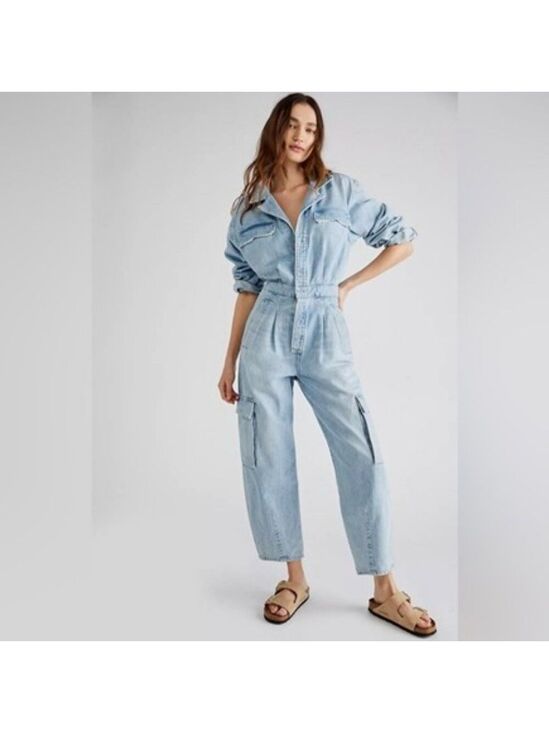 Citizens Of Humanity Pants - Citizens Of Humanity Gema Denim Jumpsuit Barrel Leg Cargo Long Sleeves Jeans 8